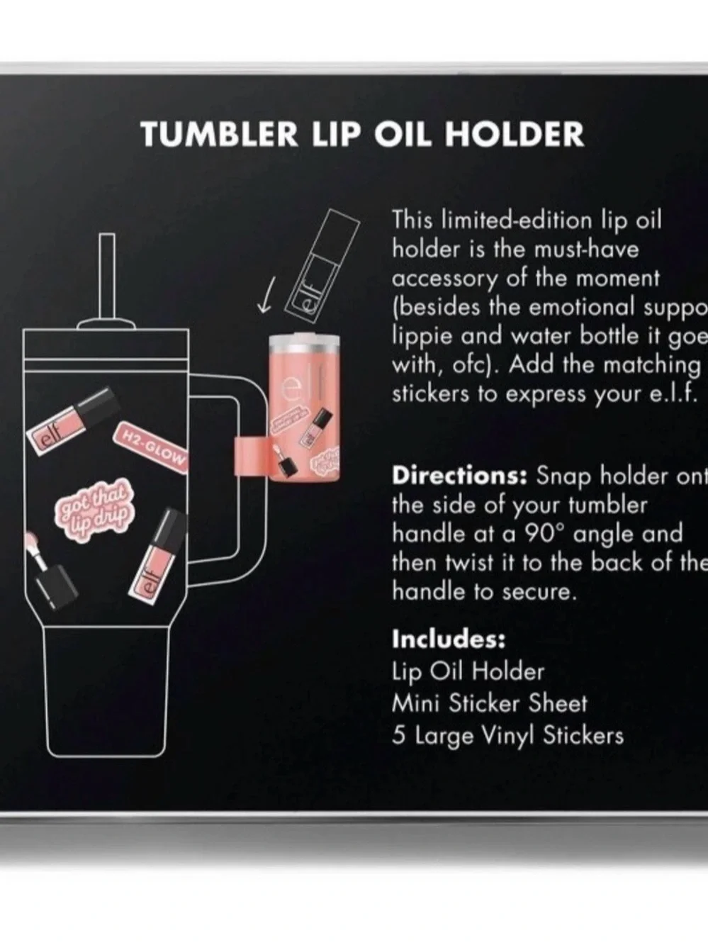 C Stanley Limited Edition ELF Pink Tumbler Lip Oil Holder with Silver Accent